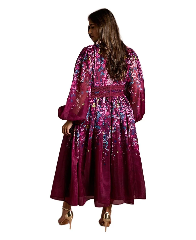 Coast Women's Plus Size Floral Organza Midaxi Dress