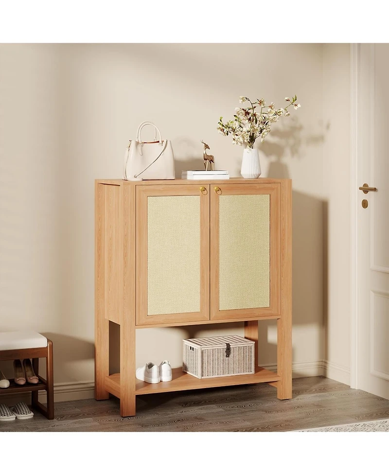 gaomon Farmhouse Shoe Cabinet with Storage 5-Tier Shoe Cabinet with Storage Shelves and Doors Tall Shoe Rack Organizer for Entryway Living Room Closet