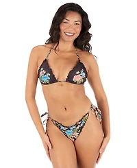 Hurley Women's Miami Garden Side Tie Cheeky Swim Bottoms