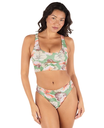 Hurley Women's Gingko Cloud Max Mid-Rise Cheeky Swim Bottoms