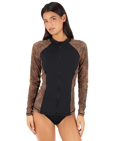 Hurley Women's Soft Spot Long-Sleeve Front-Zip Rashguard