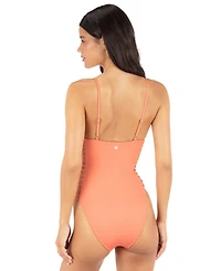 Hurley Juniors' Solid Cutout One-Piece Swimsuit
