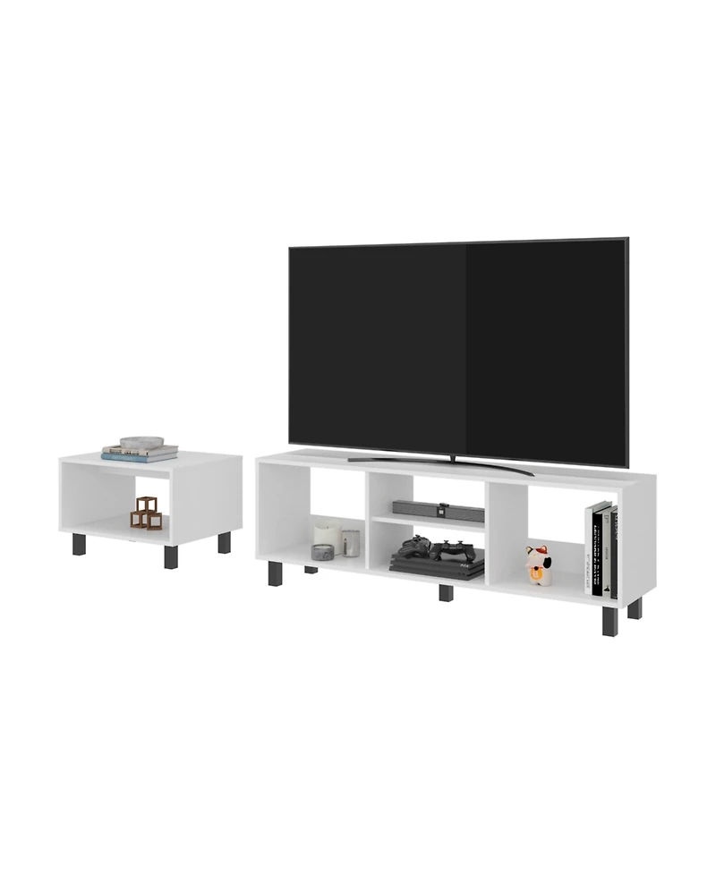 Fm Furniture Eclipse Duo Rack and Coffee Table with Open Shelves