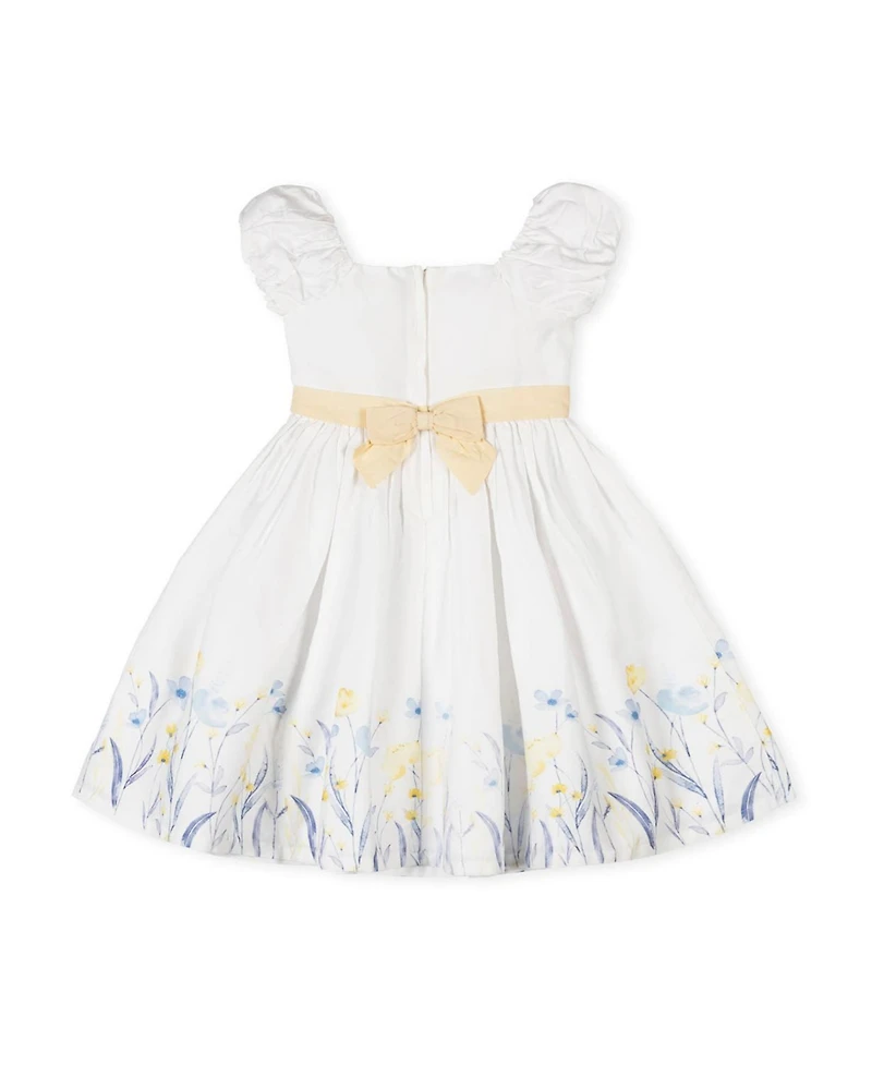 Hope & Henry Little Girls Organic Puff Sleeve Sateen Party Dress