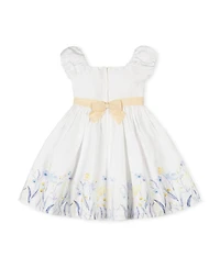 Hope & Henry Little Girls Organic Puff Sleeve Sateen Party Dress