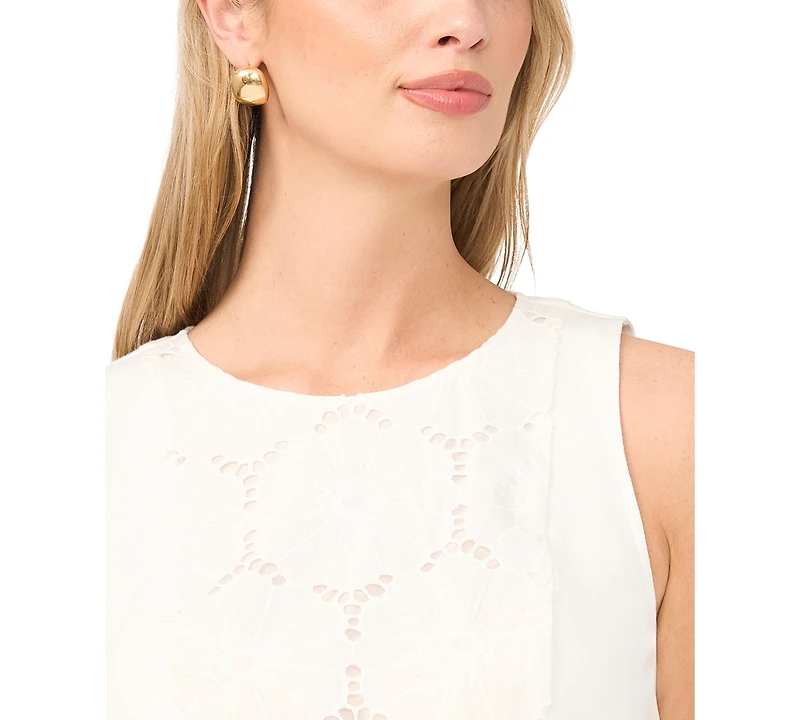 Vince Camuto Women's Embroidered Sleeveless Blouse