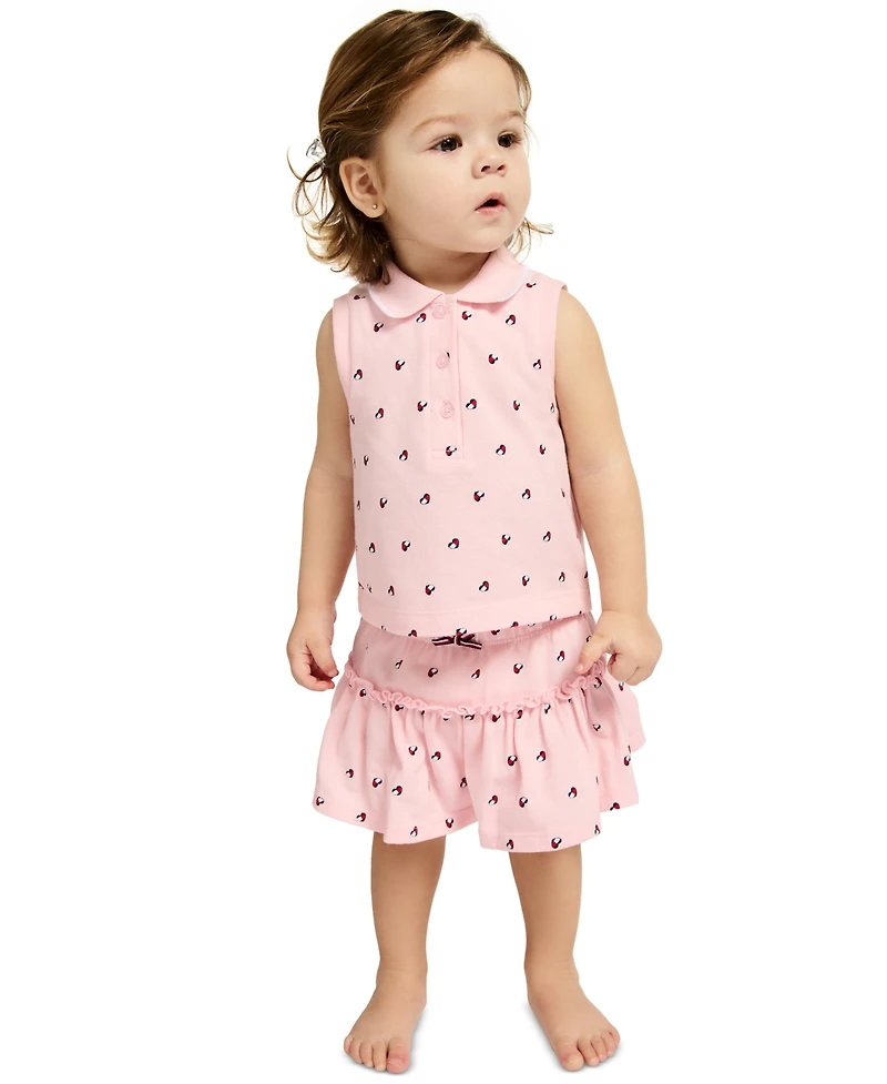 Tommy Hilfiger Baby Girls' Printed Top and Skirted Bloomers, 2-Piece Set