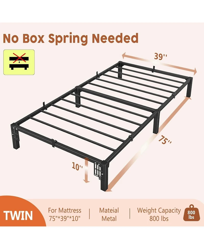 gaomon Bed Frame, Heavy Duty Metal Platform Bed Frame with Durable Iron Slat Support and Legs, No Box Spring Required