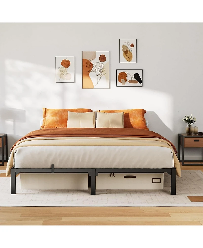 gaomon Bed Frame, Heavy Duty Metal Platform Bed Frame with Durable Iron Slat Support and Legs, No Box Spring Required