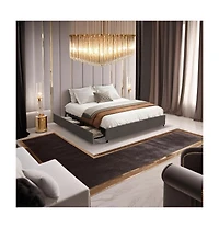 gaomon Platform Bed Frame with 4 Storage Drawers and Strong Wooden Slats Support