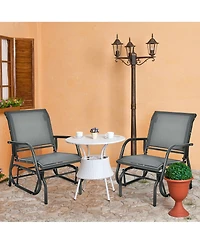 Gymax 2PCS Patio Swing Glider Chair Single Rocking Chair Yard Outdoory