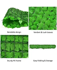1 Pc 118x39in Artificial Ivy Privacy Fence Screen Faux Hedge Fence & Vine Decor