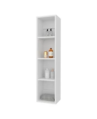 Fm Furniture Kora Wall-Mounted Bathroom Cabinet with Open Shelves and Slim Vertical Design
