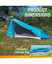 Wakeman Outdoors Single Person Tent Ultralight 1 Person Camping Tent with Rainfly and Carrying Bag Lightweight Outdoor Bivy Bag Shelter