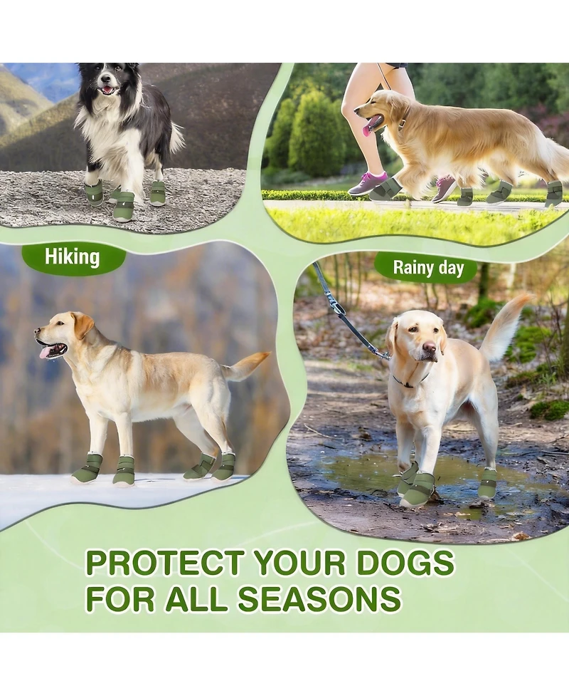Aronkl Dog Boots for Large Dogs - Breathable, Waterproof, Anti-Slip, Hiking