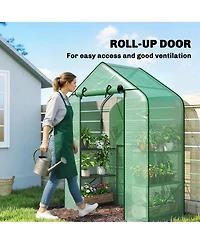 Outsunny house for Outdoors, 6 Shelves with Pe Cover,