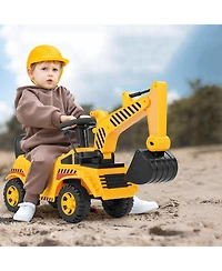 Slickblue Toddler Ride-On Excavator with Adjustable Digging Shovel