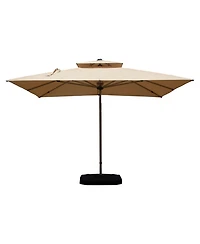 Mondawe 9 Feet Cantilever Tilt Patio Umbrella with Center Pole Base Not Included