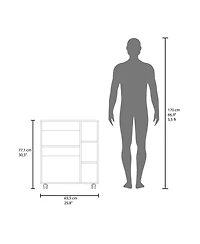 Fm Furniture Zombia Space-Saving Microwave Cart Cabinet,Storage, Microwave Stand, and Rolling Wheels, White
