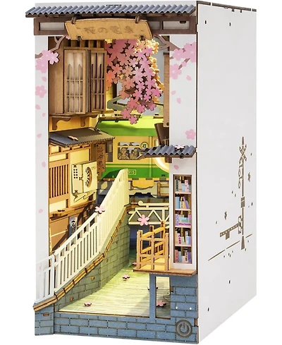 Robotime 3D Jigsaw Puzzle Wooden Model Kit Book Nook Bookend Stand Diy Bookshelf Insert, 7.28"3.94"9.53