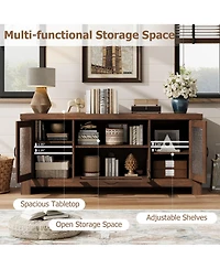 gaomon 55.2'' Modern Sideboard Buffet Cabinet with Acrylic Door Storage Cabinet, Farmhouse Coffee Bar Cabinet with Shelves