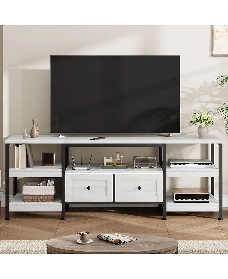 gaomon Industrial Media Console,Rustic Entertainment Center,Metal Frame Tv Stand with Storage DrawerFarmhouse Modern Tv Cabinet