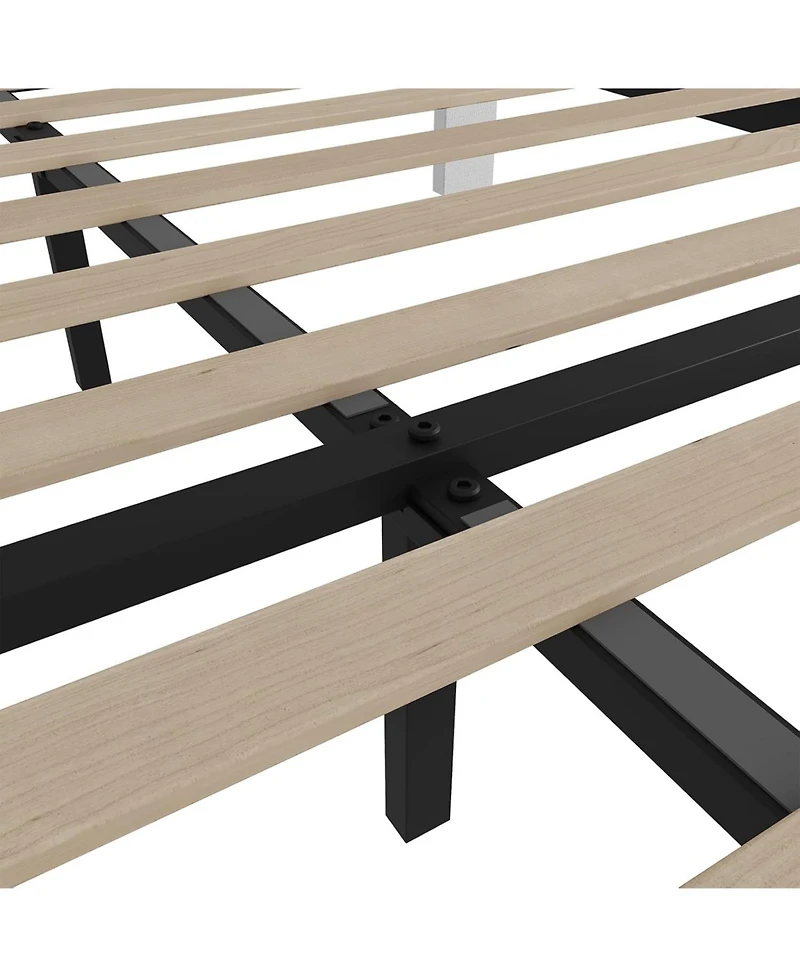 gaomon King Upholstered Bed Frame 4 Storage Drawers Adjustable Headboard Wooden Slats Support No Box Spring