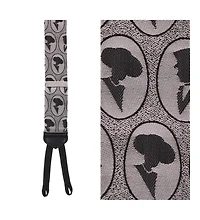 Trafalgar Men's Silhouette Cameo Novelty Silk Formal End Suspenders
