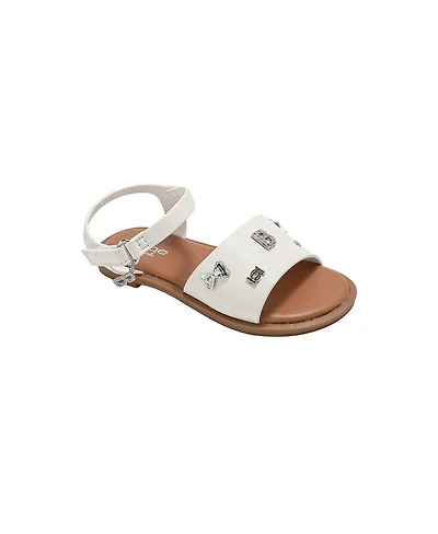 Bebe Little Girls Fashion Sandals – Dressy Shoes with Decorative Metal Charms