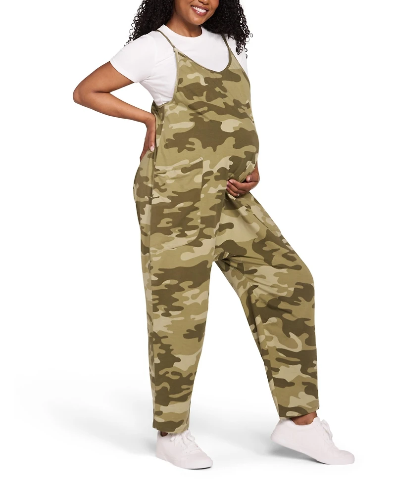 Motherhood Maternity Sleeveless Relaxed Fit Jumpsuit