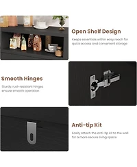 gaomon Buffet Sideboard with Storage, 4 Doors & Adjustable Shelves, 55'' Large Farmhouse Kitchen Storage Cabinet Wood Coffee Bar