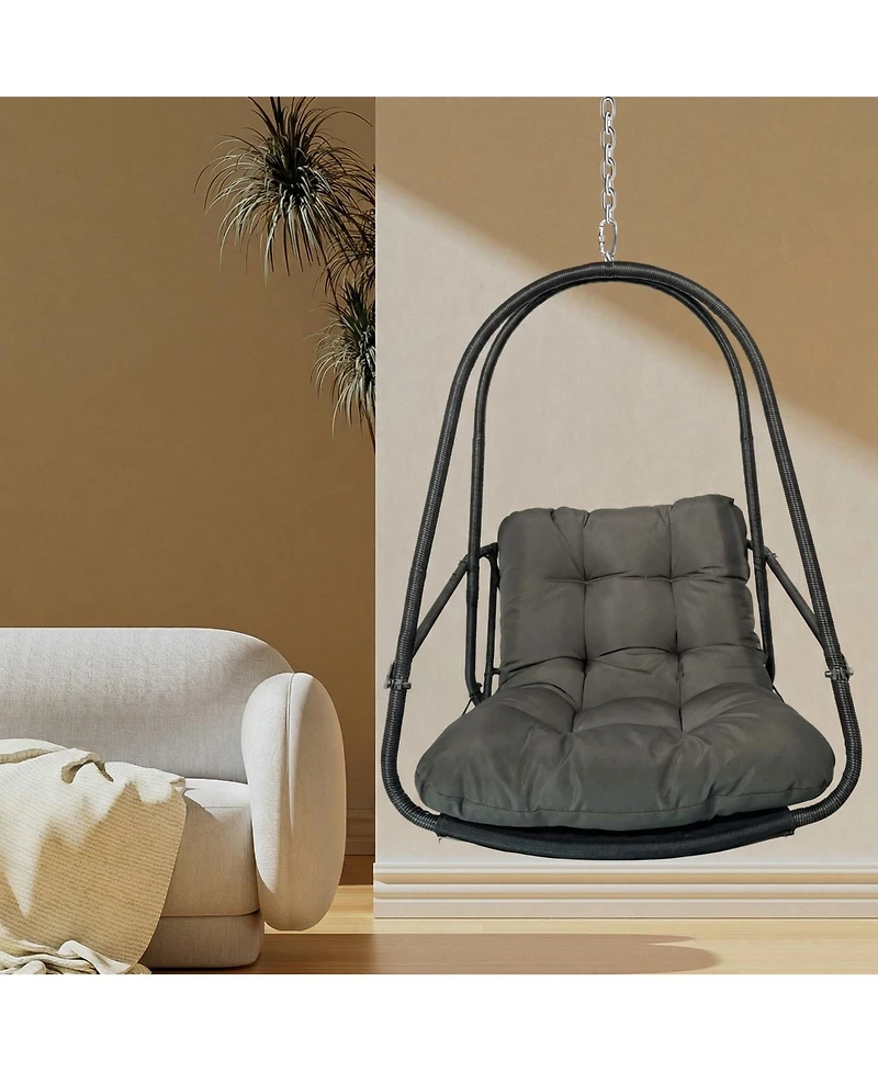Clihome Wicker Rattan Swing Egg Chair without Stand
