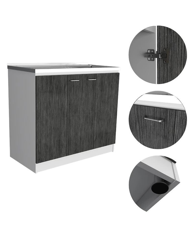 Fm Furniture Utility Sink Cabinet with 2 Doors and 3 Shelves