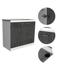 Fm Furniture Utility Sink Cabinet with 2 Doors and 3 Shelves