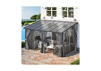Aecojoy 14'x8' Wall Gazebo with Curtains and Mosquito Netting