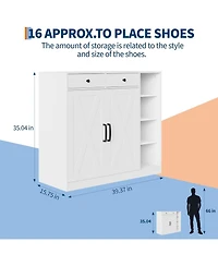 gaomon Shoe Storage Cabinet with 6 Adjustable Shelves and 2 Drawers Freestanding Entryway Shoe Cabinet Wide Shoe Organizer