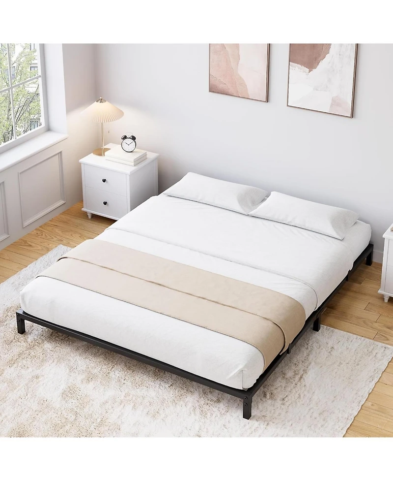 gaomon Metal Bed Frame – Heavy Duty Platform Bed with Storage Space,Steel Support,No Box Spring Needed, Easy Assembly
