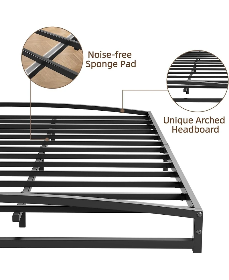 gaomon Metal Bed Frame,Platform Frame with Arch Design,10" Heavy Duty Strong Support Slats,Sturdy Mattress Foundation,Easy Assembly