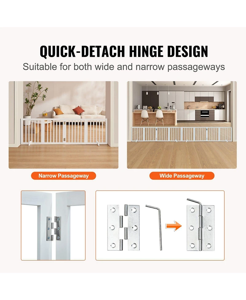 Cozito 24" x 80" Freestanding 4-Panel Foldable Dog Gate for Doorways and Hallways