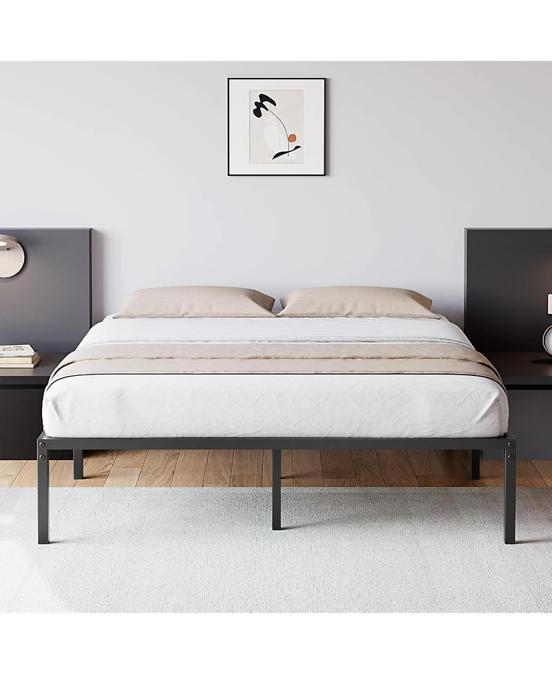 gaomon 16 Inch Full Metal Bed Frame Heavy Duty Platform Under Bed Storage Easy Assembly No Box Spring