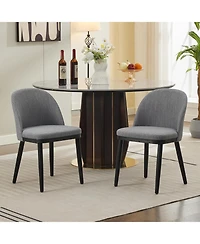 gaomon Upholstered Dining Chairs Set of 2, Fabric Chairs with Thick Cushion and Curved Back