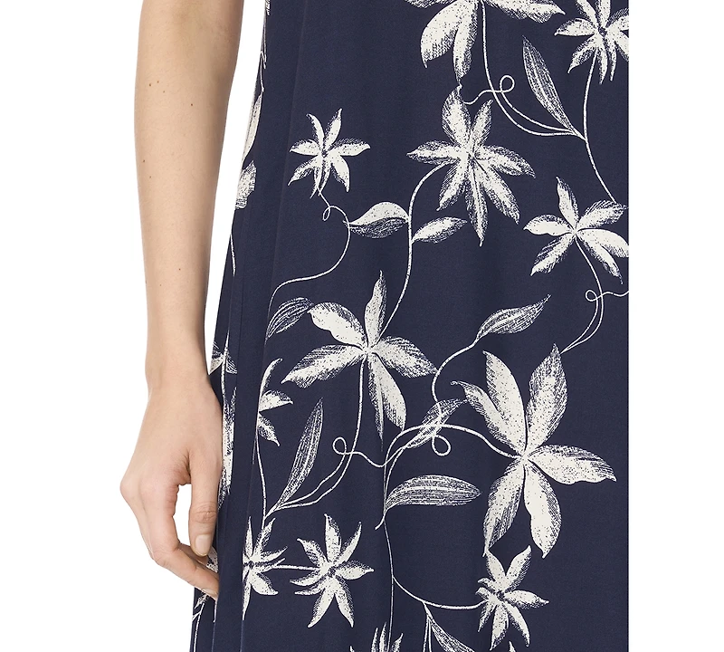 Msk Petite Printed Square Neck Maxi Dress