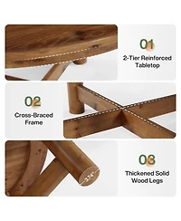 Tribesigns 47" Solid Wood Dining Table for 4-6, Farmhouse Round Kitchen Table