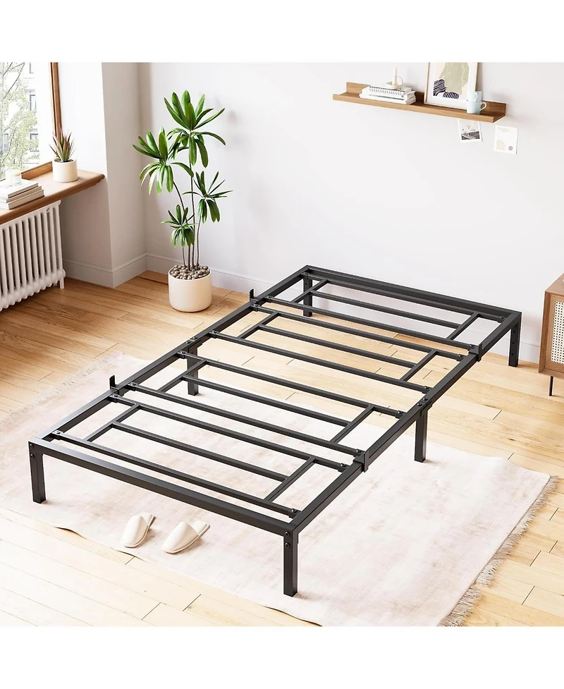 gaomon Sturdy Metal Platform Bed Frame – Twin Size, 8 Inch, Heavy Duty Steel Slat, Noise-Free, Slip-Resistant, Underbed Storage, Easy Assembly