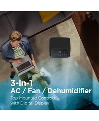Black+Decker 8,000 Btu Portable Ac with WiFi and Remote, 3-in-1 Air Conditioner, Fan and Dehumidifier, App, Alexa and Google, Window Kit