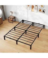 gaomon King Bed Frame Metal Platform No Screws 800 Lbs Heavy Duty Tool-Free Iron Slats No Box Spring