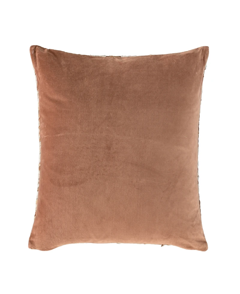 Rizzy Home Sandra Leather Cotton Decorative Pillow, 22" x 22"