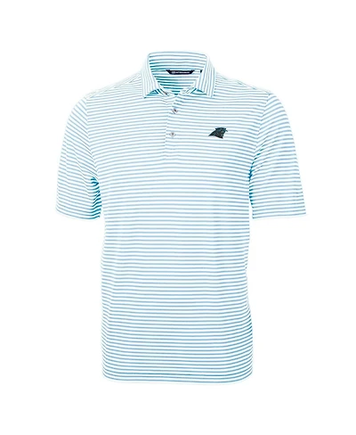 Cutter & Buck Men's Blue Carolina Panthers Virtue Eco Pique Stripe Polo Shirt