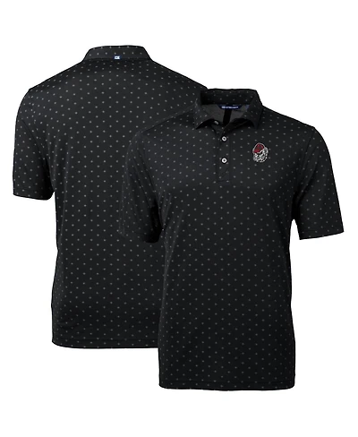 Cutter & Buck Men's Black Georgia Bulldogs Big Tall Virtue Eco Pique Tile Print Polo Shirt