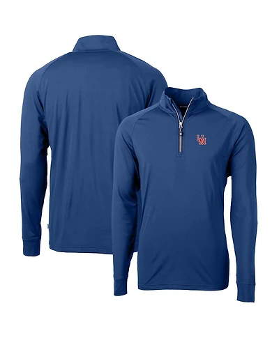 Cutter & Buck Men's Royal Ole Miss Rebels Adapt Eco Knit Stretch Quarter-Zip Pullover Sweatshirt